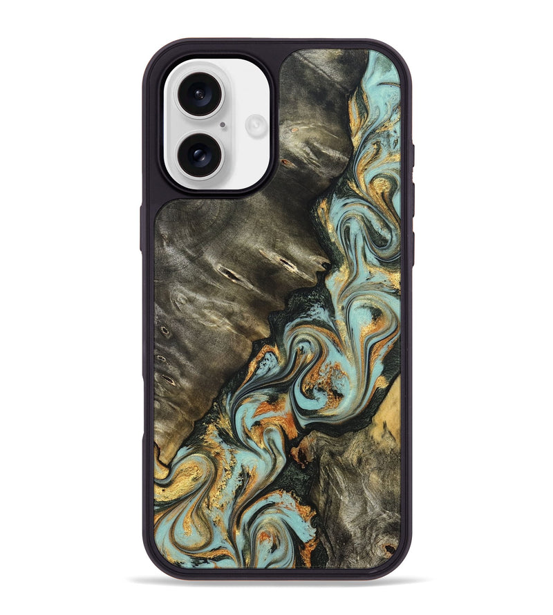 iPhone 16 Plus Wood Phone Case - Kirsten (Green, 822681)