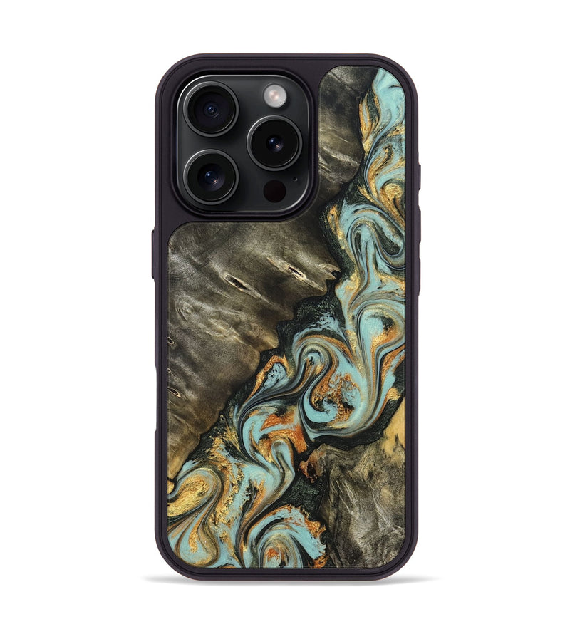 iPhone 16 Pro Wood Phone Case - Kirsten (Green, 822681)