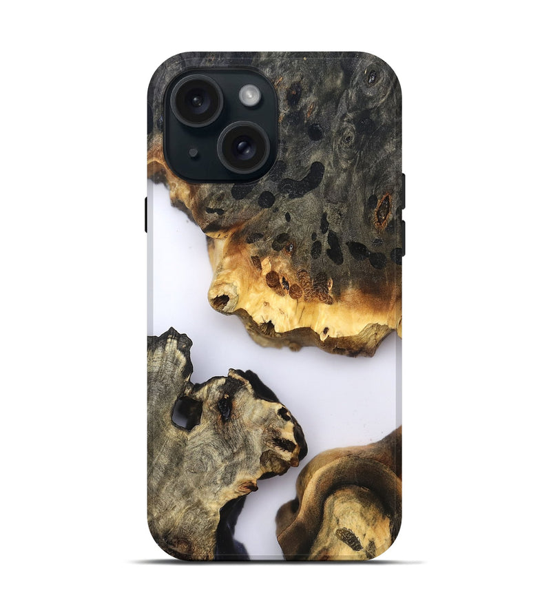 iPhone 15 Wood Live Edge Phone Case - Raleigh (Clear, 822684)