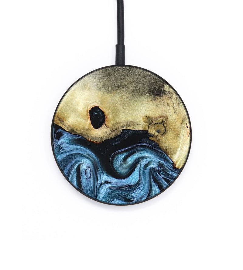 Circle Wood Wireless Charger - Jaclyn (Blue, 822693)