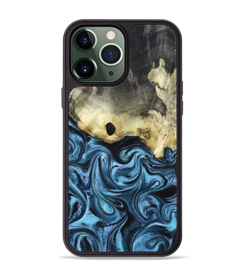 iPhone 13 Pro Max Wood Phone Case - Jaclyn (Blue, 822693)