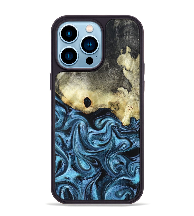iPhone 14 Pro Max Wood Phone Case - Jaclyn (Blue, 822693)