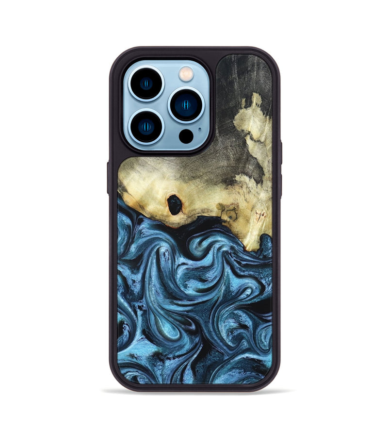 iPhone 14 Pro Wood Phone Case - Jaclyn (Blue, 822693)