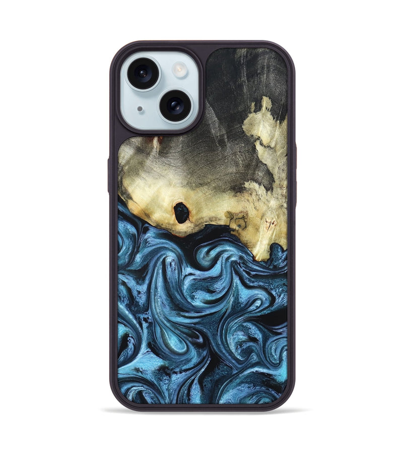 iPhone 15 Wood Phone Case - Jaclyn (Blue, 822693)