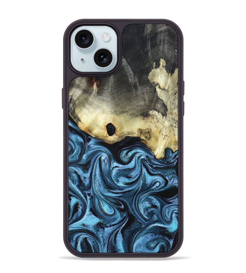 iPhone 15 Plus Wood Phone Case - Jaclyn (Blue, 822693)