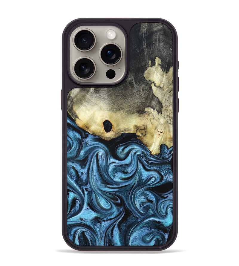 iPhone 15 Pro Max Wood Phone Case - Jaclyn (Blue, 822693)