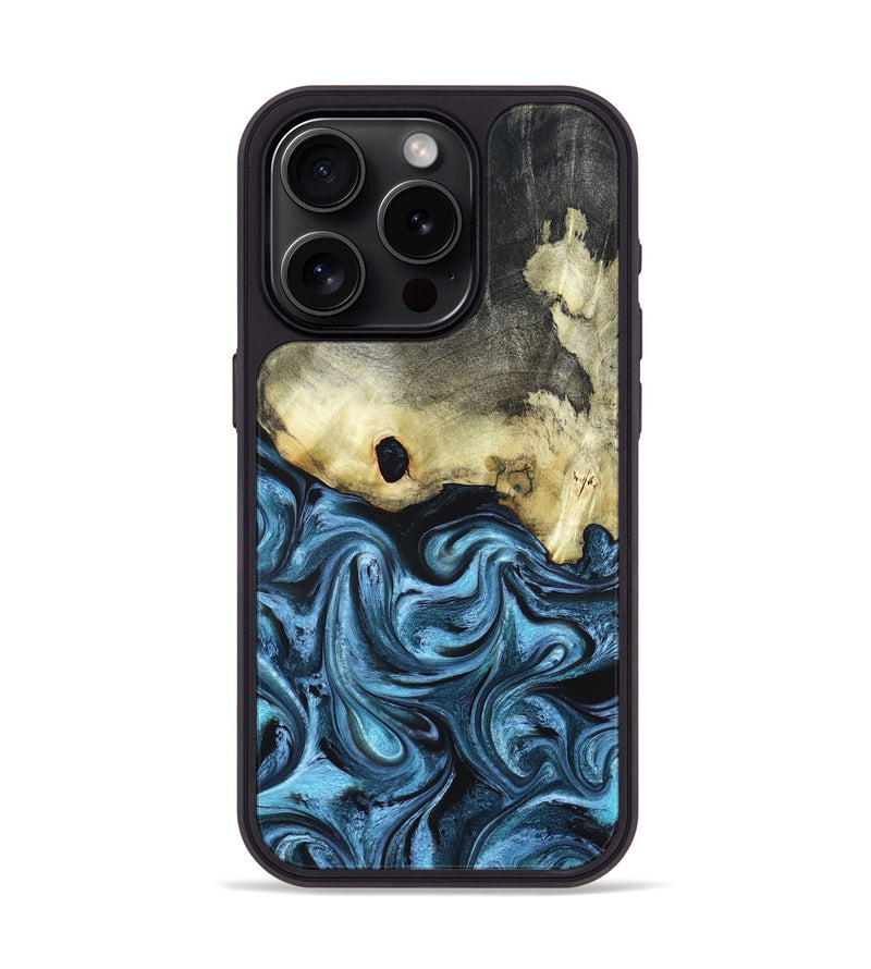 iPhone 15 Pro Wood Phone Case - Jaclyn (Blue, 822693)