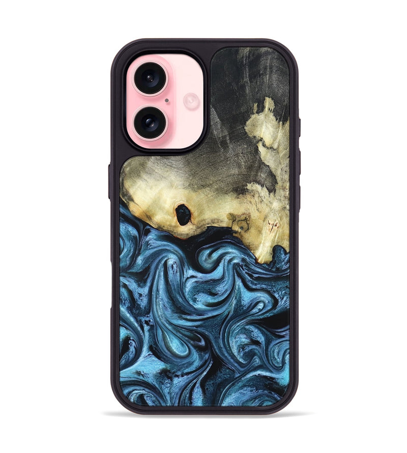 iPhone 16 Wood Phone Case - Jaclyn (Blue, 822693)