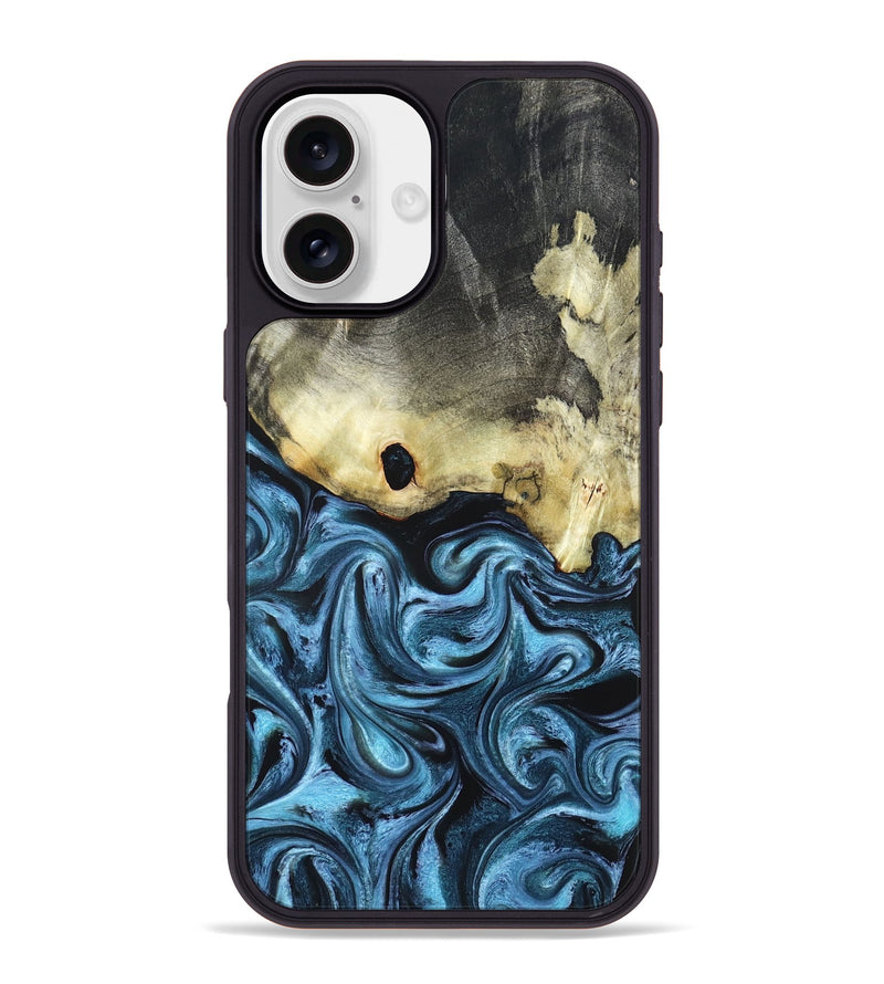 iPhone 16 Plus Wood Phone Case - Jaclyn (Blue, 822693)