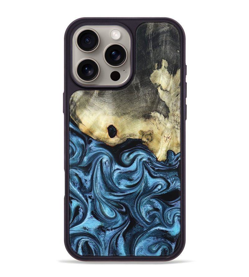 iPhone 16 Pro Max Wood Phone Case - Jaclyn (Blue, 822693)