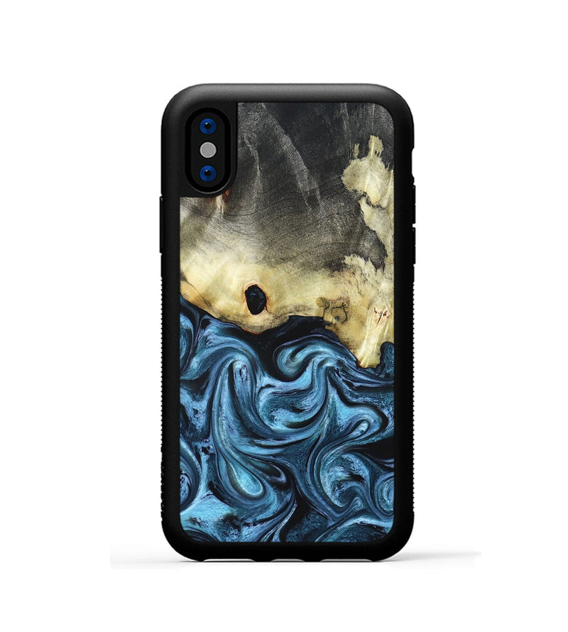 iPhone Xs Wood Phone Case - Jaclyn (Blue, 822693)