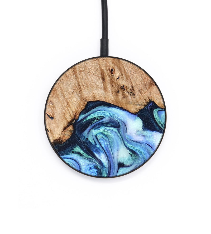 Circle Wood Wireless Charger - Troy (Blue, 822695)