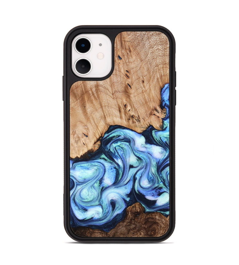 iPhone 11 Wood Phone Case - Troy (Blue, 822695)