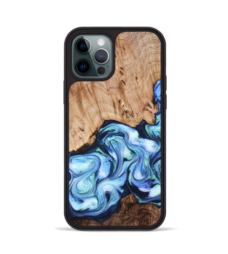 iPhone 12 Pro Wood Phone Case - Troy (Blue, 822695)