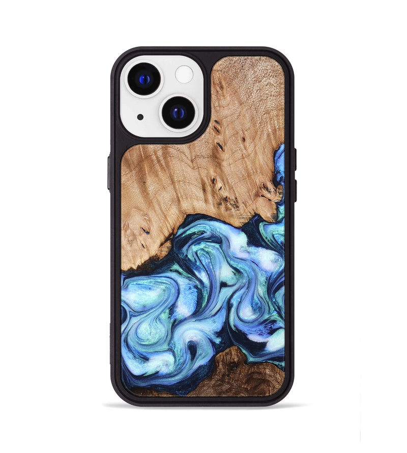iPhone 13 Wood Phone Case - Troy (Blue, 822695)