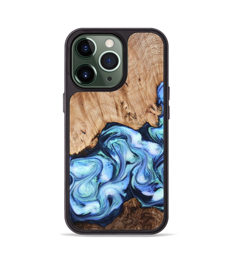 iPhone 13 Pro Wood Phone Case - Troy (Blue, 822695)