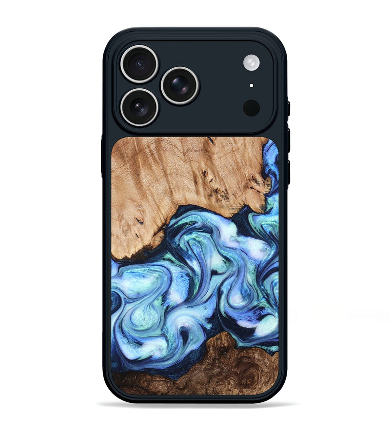 iPhone 17 Pro Max Wood Phone Case - Troy (Blue, 822695)