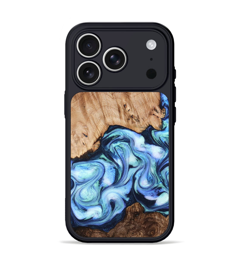 iPhone 17 Pro Wood Phone Case - Troy (Blue, 822695)