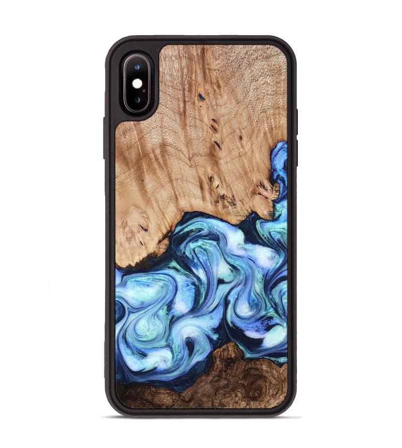 iPhone Xs Max Wood Phone Case - Troy (Blue, 822695)