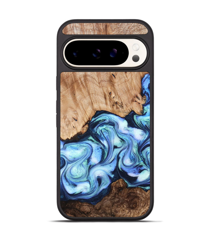 Pixel 9 Wood Phone Case - Troy (Blue, 822695)