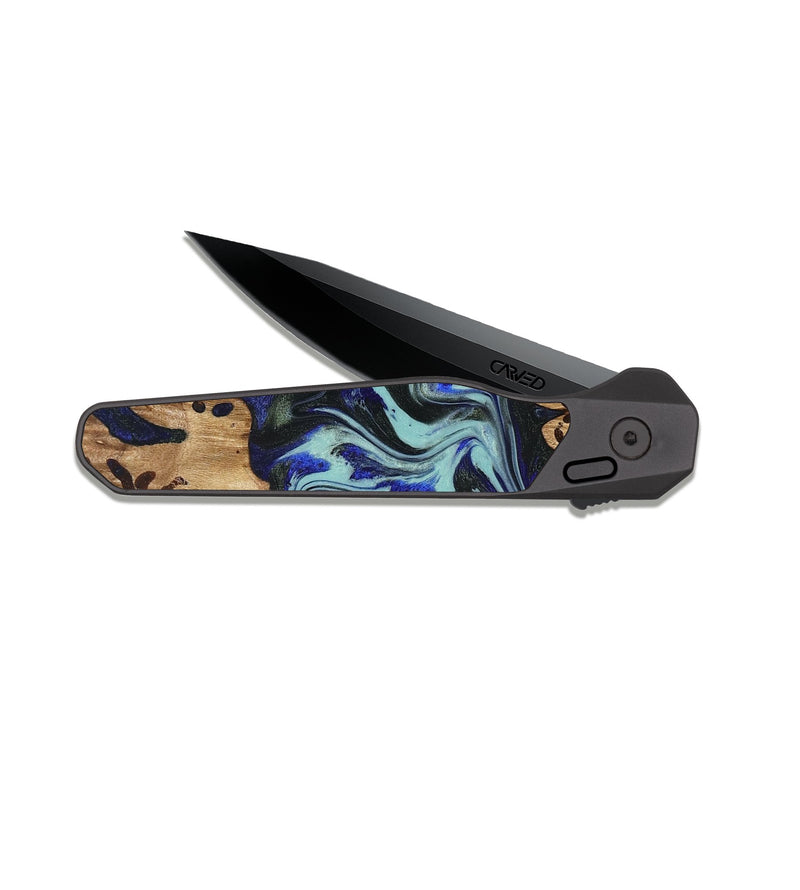 EDC Dark Slate Wood Pocket Knife - Kirby (Blue, 822698)