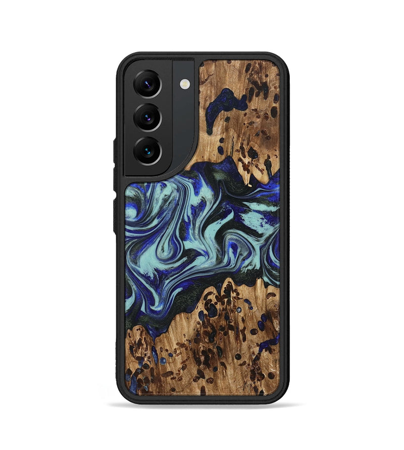 Galaxy S22 Wood Phone Case - Kirby (Blue, 822698)