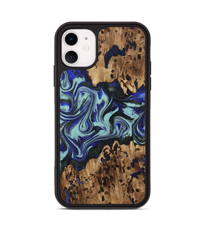 iPhone 11 Wood Phone Case - Kirby (Blue, 822698)