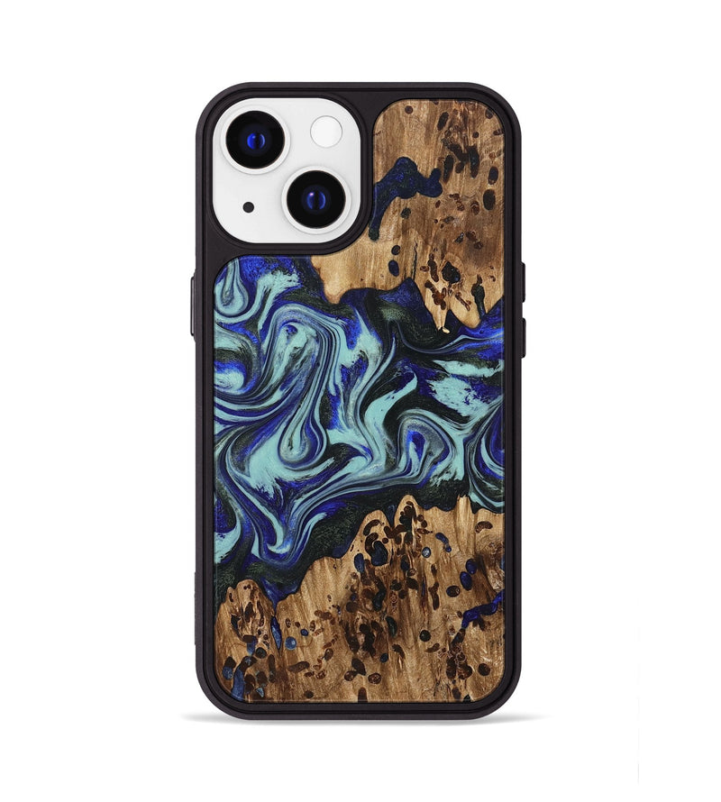 iPhone 13 Wood Phone Case - Kirby (Blue, 822698)
