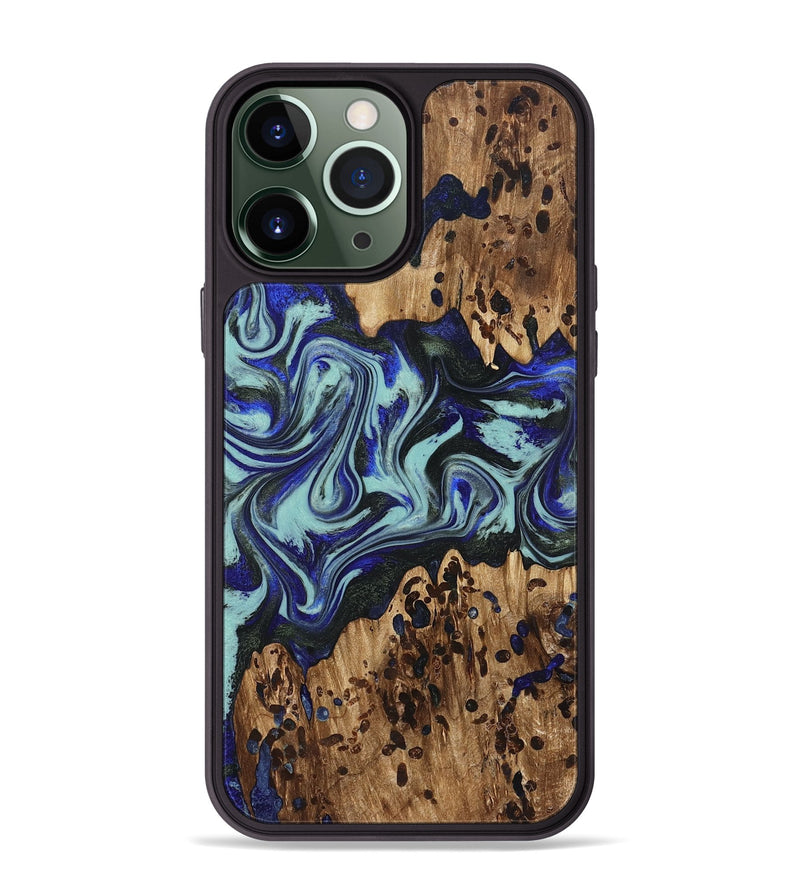 iPhone 13 Pro Max Wood Phone Case - Kirby (Blue, 822698)