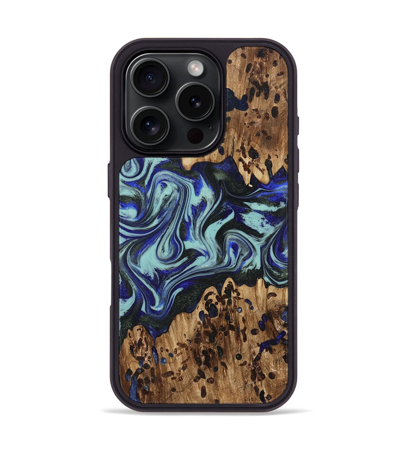 iPhone 16 Pro Wood Phone Case - Kirby (Blue, 822698)