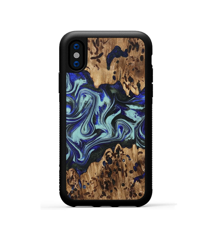 iPhone Xs Wood Phone Case - Kirby (Blue, 822698)