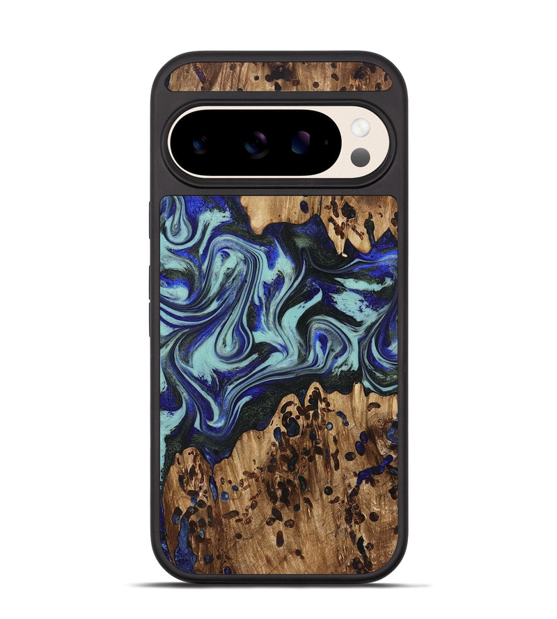 Pixel 10 Wood Phone Case - Kirby (Blue, 822698)