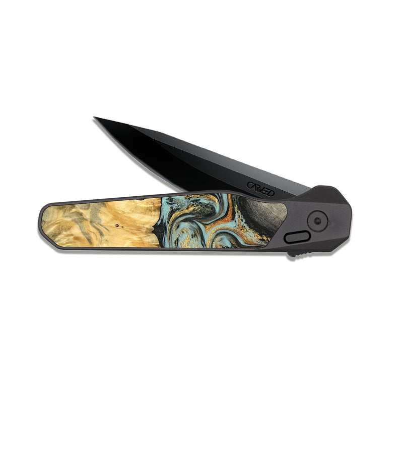 EDC Dark Slate Wood Pocket Knife - Hugh (Green, 822702)