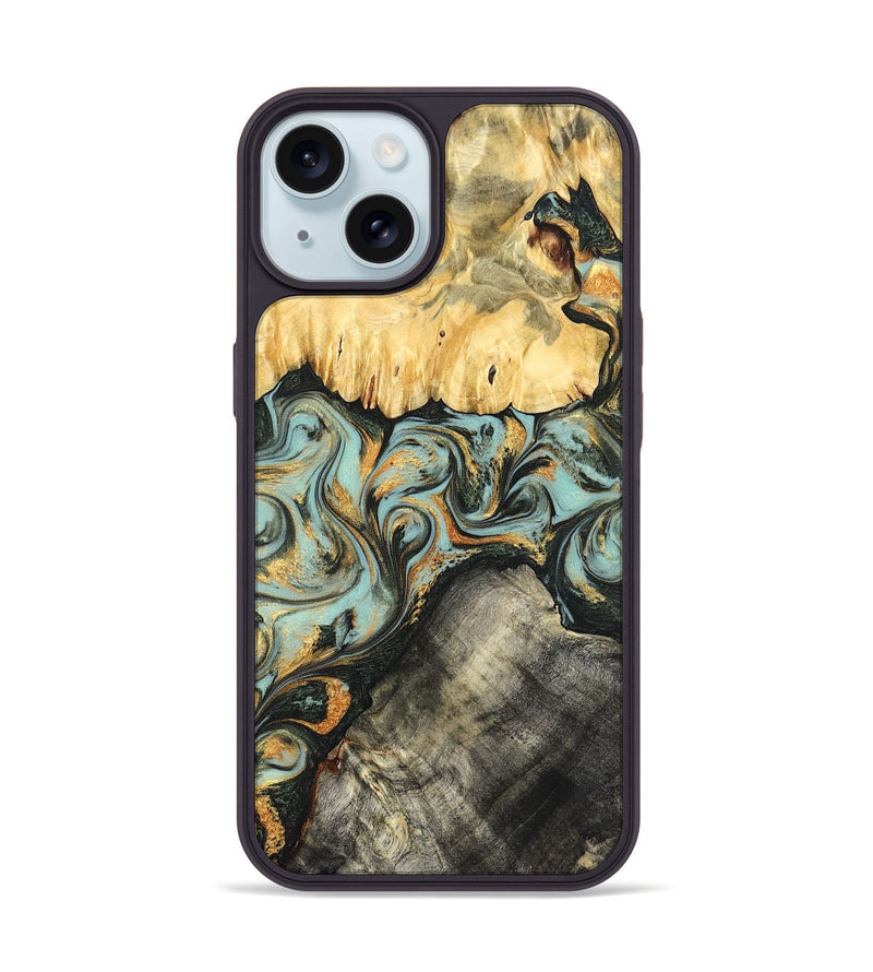 iPhone 15 Wood Phone Case - Hugh (Green, 822702)