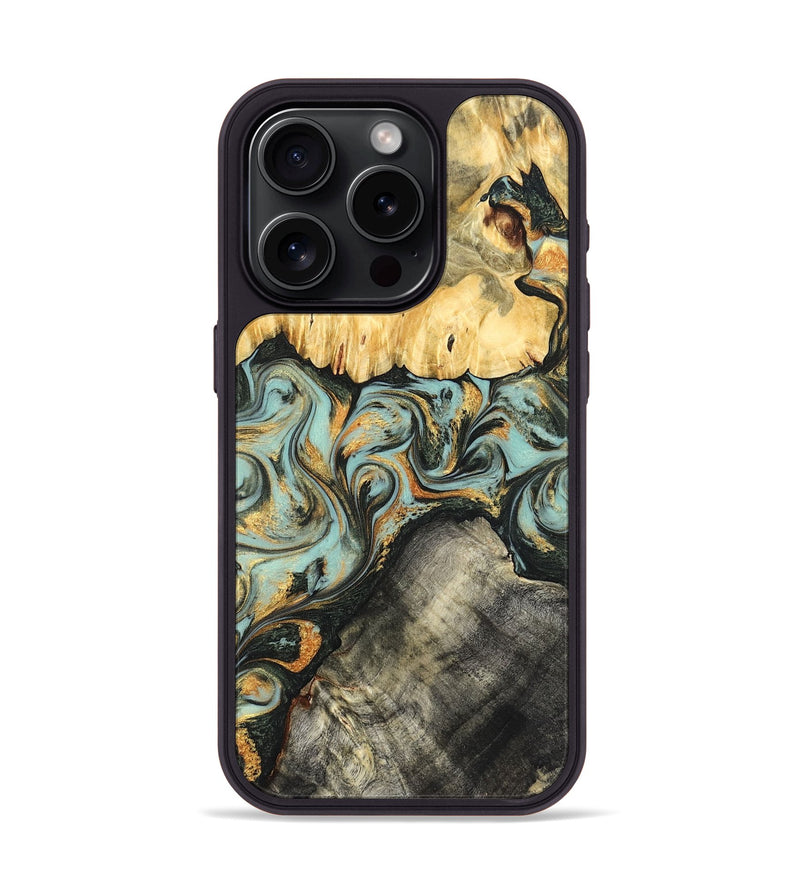 iPhone 15 Pro Wood Phone Case - Hugh (Green, 822702)