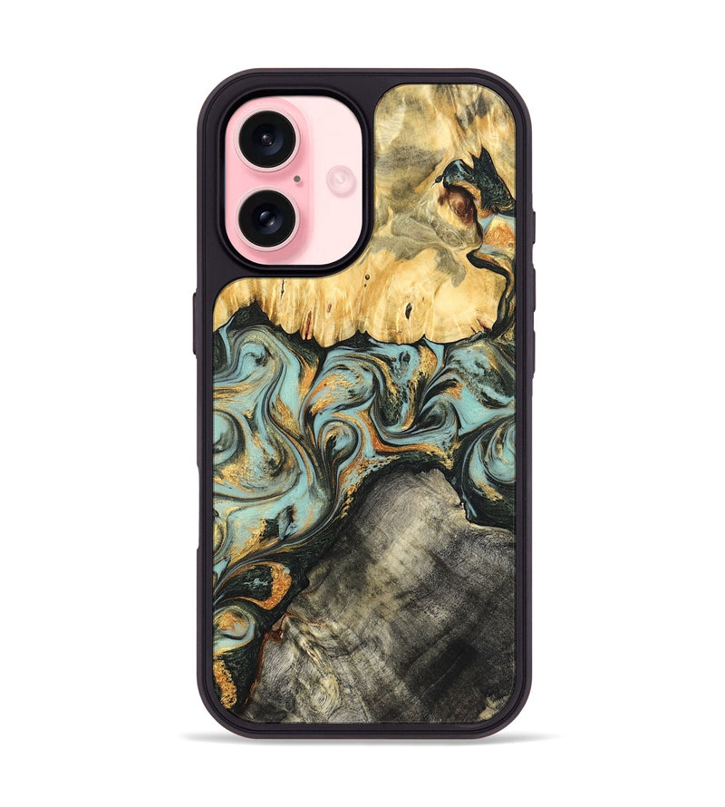 iPhone 16 Wood Phone Case - Hugh (Green, 822702)