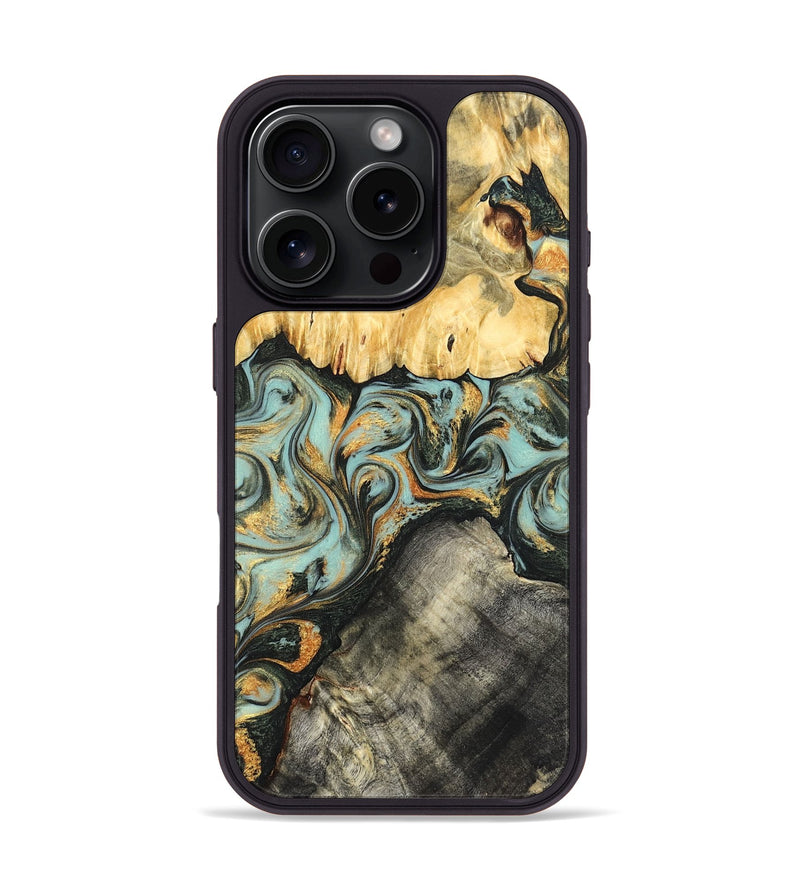 iPhone 16 Pro Wood Phone Case - Hugh (Green, 822702)