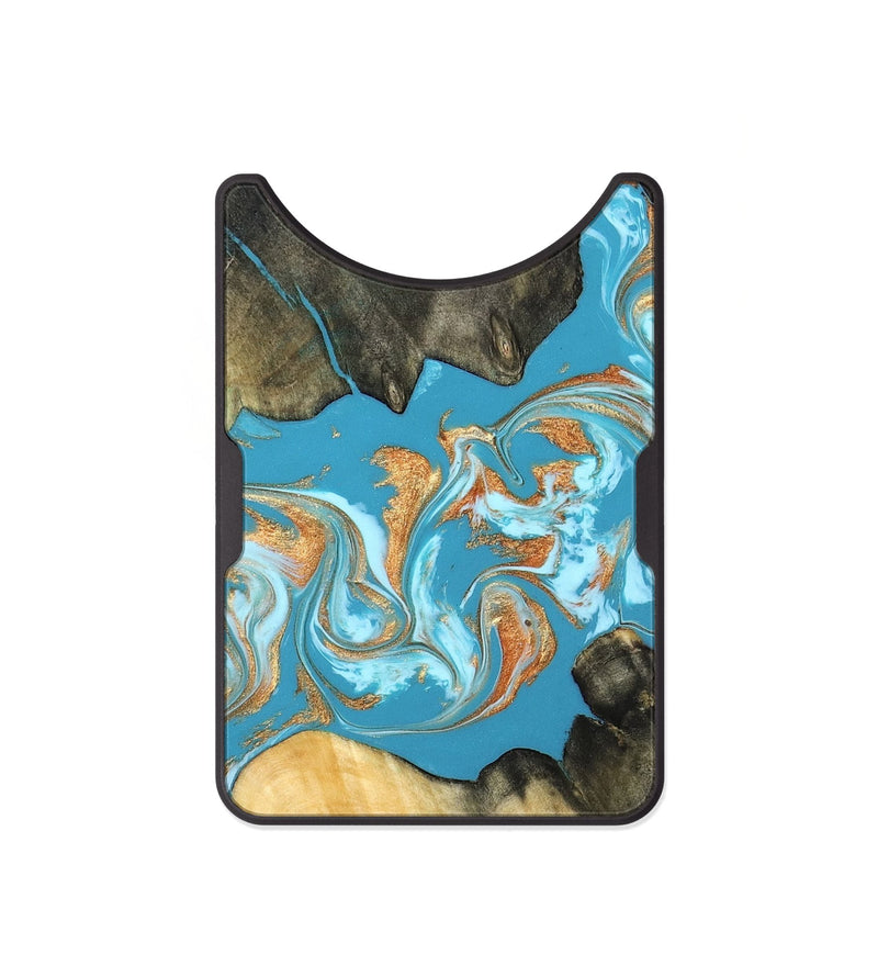 Alloy Wood Wallet - Ethan (Teal & Gold, 822707)