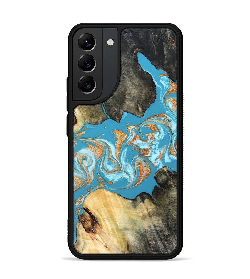 Galaxy S22 Plus Wood Phone Case - Ethan (Teal & Gold, 822707)