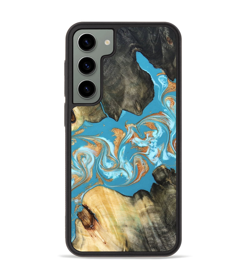 Galaxy S23 Plus Wood Phone Case - Ethan (Teal & Gold, 822707)