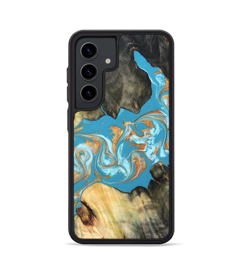 Galaxy S24 Wood Phone Case - Ethan (Teal & Gold, 822707)