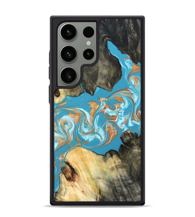 Galaxy S24 Ultra Wood Phone Case - Ethan (Teal & Gold, 822707)