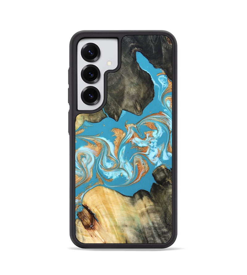 Galaxy S25 Wood Phone Case - Ethan (Teal & Gold, 822707)