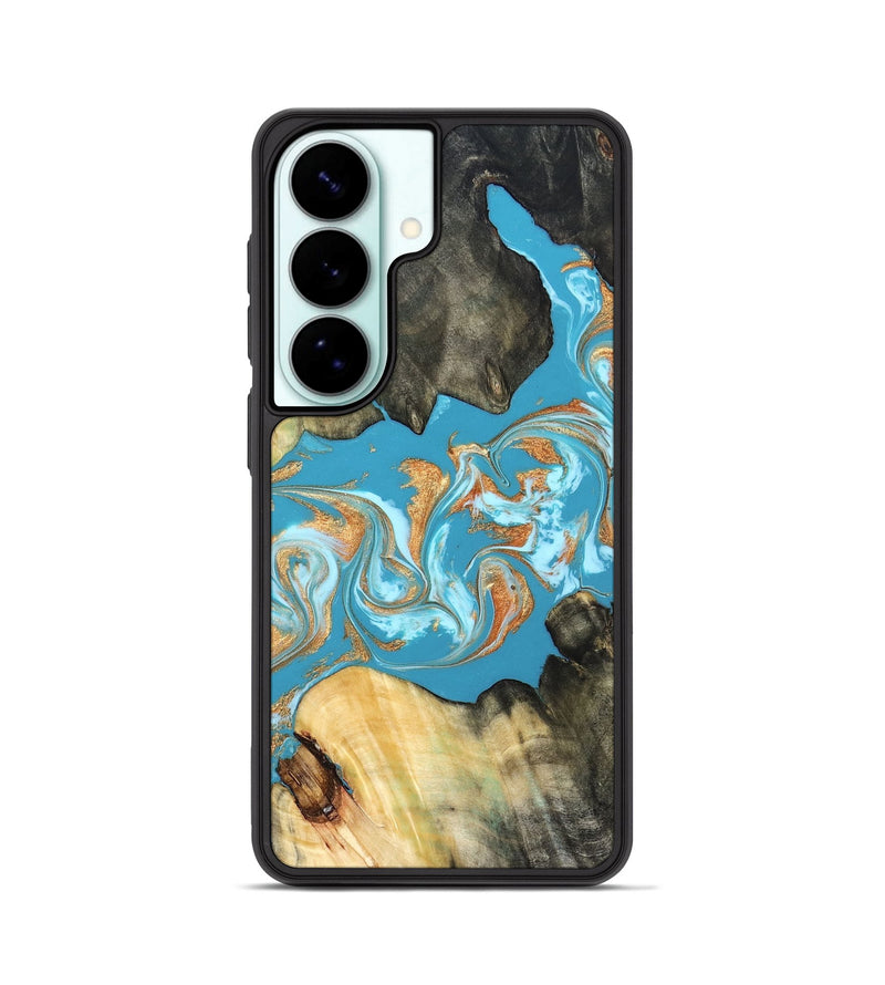 Galaxy S26 Wood Phone Case - Ethan (Teal & Gold, 822707)