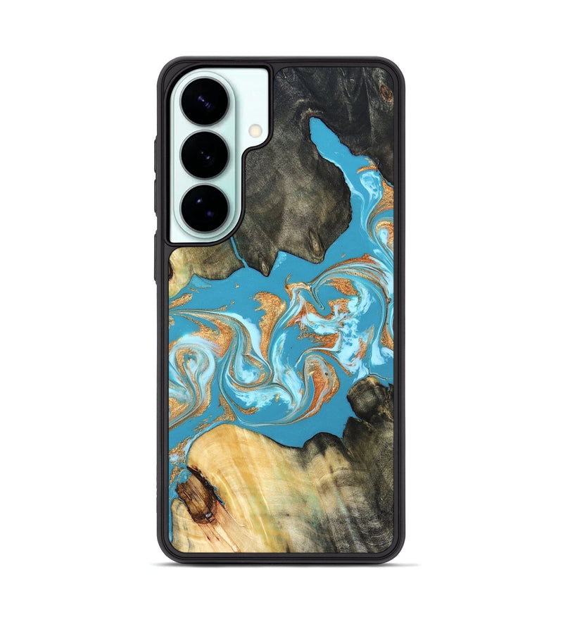 Galaxy S26 Plus Wood Phone Case - Ethan (Teal & Gold, 822707)