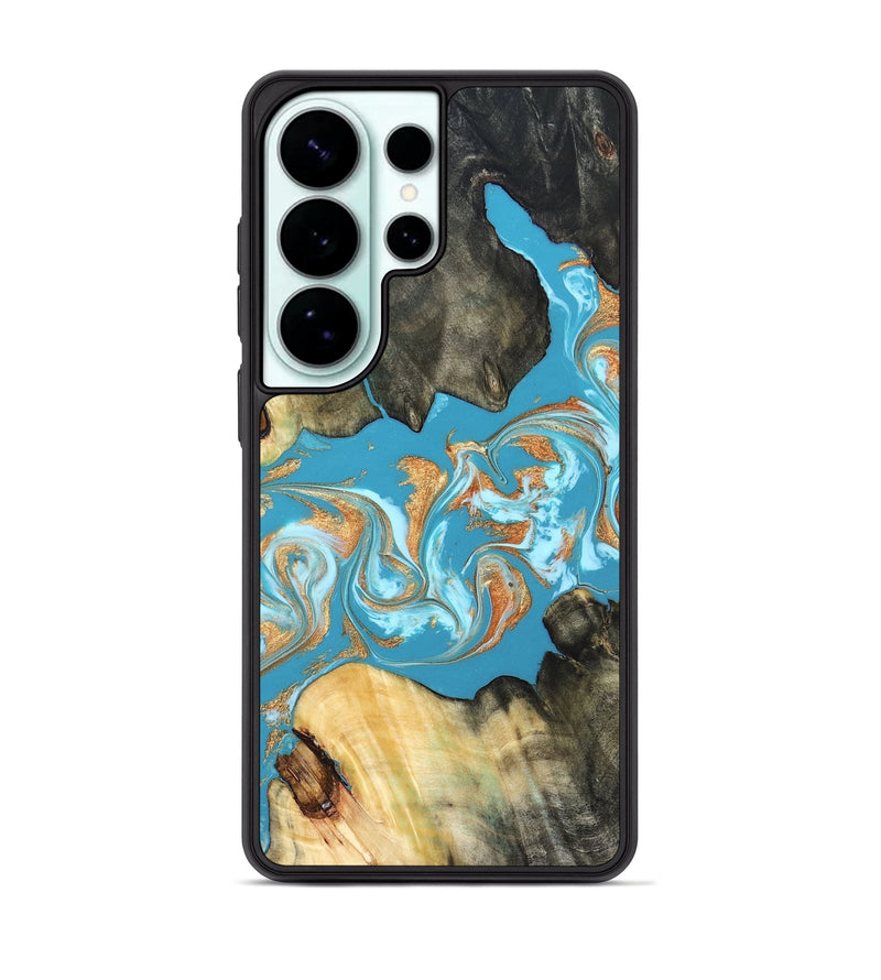 Galaxy S26 Ultra Wood Phone Case - Ethan (Teal & Gold, 822707)
