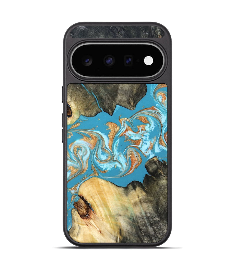 Pixel 11 Wood Phone Case - Ethan (Teal & Gold, 822707)