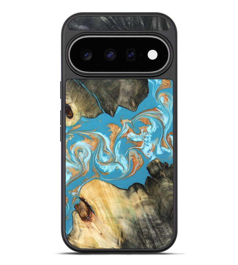 Pixel 11 Pro XL Wood Phone Case - Ethan (Teal & Gold, 822707)