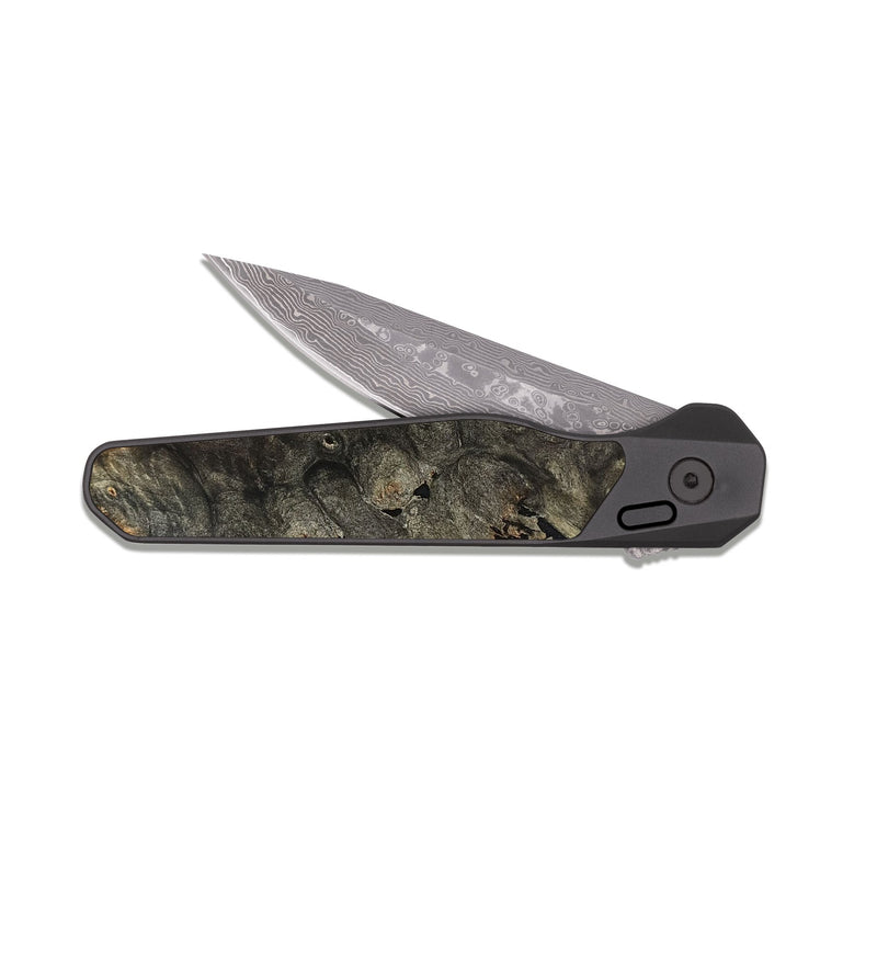 EDC Dark Damascus Wood Pocket Knife - Ainara (Wood Burl, 822708)