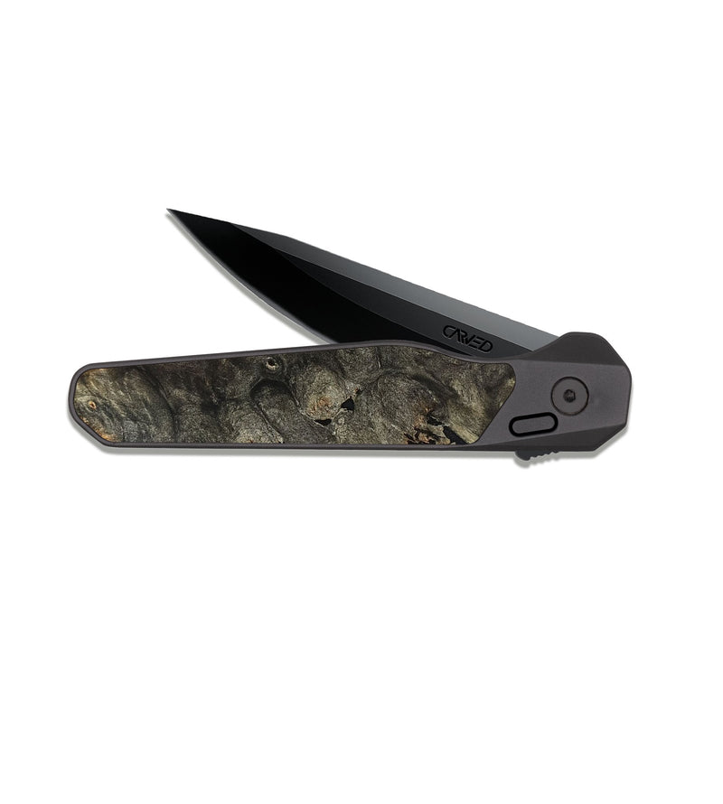 EDC Dark Slate Wood Pocket Knife - Ainara (Wood Burl, 822708)
